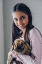 Girl and her Rabbit Royalty Free Stock Photo