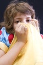 Girl Hiding Behind Fabric Royalty Free Stock Photo
