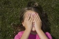 Girl hiding face Royalty Free Stock Photo