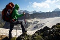 Girl in a high mountains