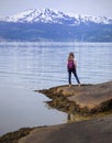 Girl hiker at the Hardangerfjorden
