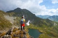 Girl hiker on a path Royalty Free Stock Photo