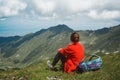 Girl hiker on a path Royalty Free Stock Photo