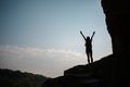 Girl on hill against sun Royalty Free Stock Photo