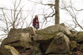 Girl on hill Great Blanik Royalty Free Stock Photo