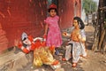 A girl & Hindu Idol.