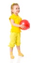 Girl holding ball Royalty Free Stock Photo