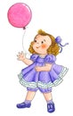 Girl holding balloon