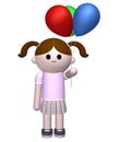 Girl holding balloons