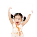 The girl holding blank board Royalty Free Stock Photo