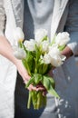 Girl holding a bouquet