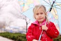 Girl holding colorful umbrella Royalty Free Stock Photo
