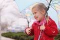 Girl holding colorful umbrella Royalty Free Stock Photo