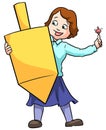 Girl holding dreidel