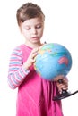 Girl holding globe Royalty Free Stock Photo