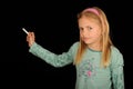 Girl holding piece of chalk