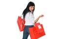 Girl holding red packet in her hands Royalty Free Stock Photo