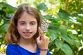 Girl holding Rice Paper butterfly Idea leuconoe