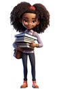 Girl Holding a Stack of Books in His Hands Royalty Free Stock Photo