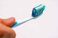 Paste on the toothbrush