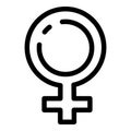 Girl hormones icon, outline style