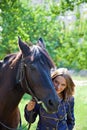 A girl with a horse