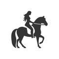Girl horseback riding icon icon Royalty Free Stock Photo