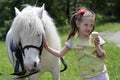 The girl and horsy Royalty Free Stock Photo