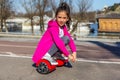 Girl on the hoverboard Royalty Free Stock Photo