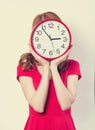 Girl with huge clock