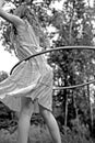 Girl with Hula Hoop Royalty Free Stock Photo