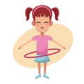 Girl hula hoop practice Royalty Free Stock Photo