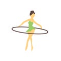 girl hula hoop vector vector sign and symbol isolated on white background, girl hula hoop vector logo concept Royalty Free Stock Photo