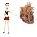Girl with human heart section Royalty Free Stock Photo