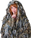 Girl in hunting camouflage