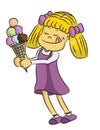 Girl with ice-cream, vector