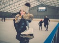 Girl on ice skating rink Royalty Free Stock Photo