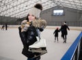 Girl on ice skating rink Royalty Free Stock Photo