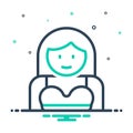 Mix icon for Girl, wench and damsel Royalty Free Stock Photo