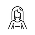 Black line icon for Girl, wench and lass Royalty Free Stock Photo