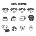 Girl icons Royalty Free Stock Photo