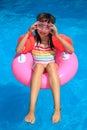 Girl in inflatable ring
