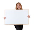 Girl with information board Royalty Free Stock Photo