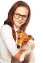 Girl with Jack Russell Terrier Royalty Free Stock Photo