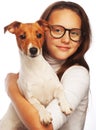 Girl with Jack Russell Terrier Royalty Free Stock Photo