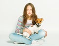 Girl with Jack Russell Terrier Royalty Free Stock Photo