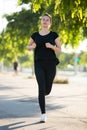 Girl jogging during outdoor workout