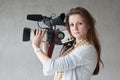 Girl journalist Royalty Free Stock Photo