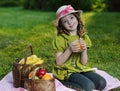 Girl with juce Royalty Free Stock Photo