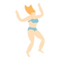 Girl jump in pool icon, isometric style Royalty Free Stock Photo